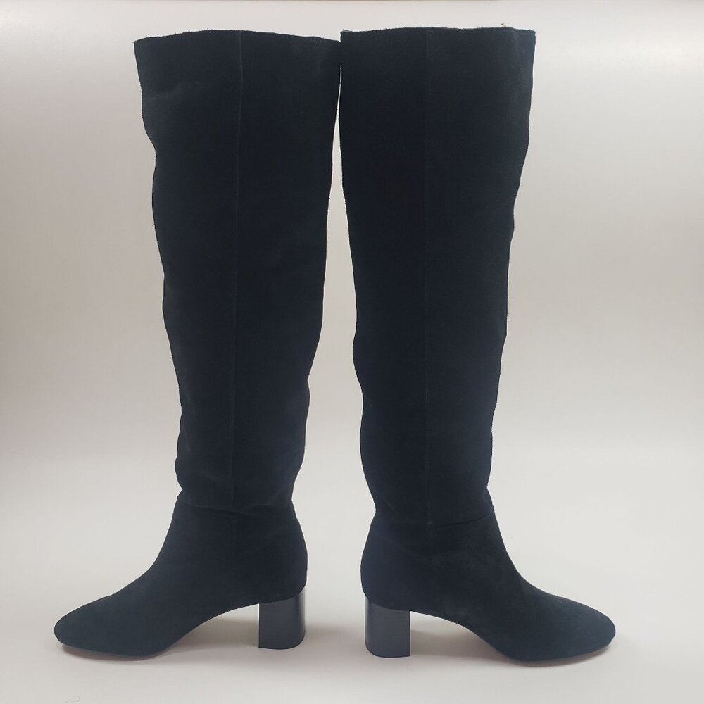 Madewell The Sylvia Over-The-Knee Boot In Suede Women 5.5M True Black Block Heel - Picture 6 of 15